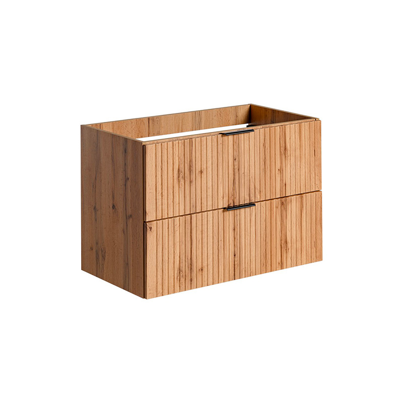 Meuble sous vasque 80 cm 2 tiroirs finition chêne Wotan ADEL OAK